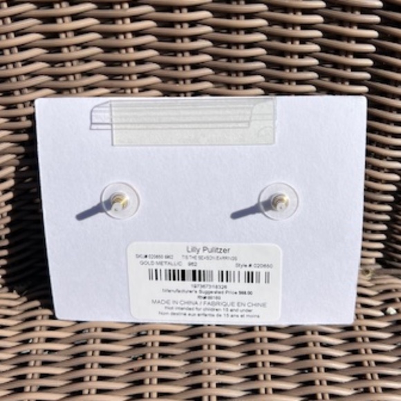 Lilly Pulitzer Rhinestone Bow Earrings - NEW w/tags - Picture 5 of 5